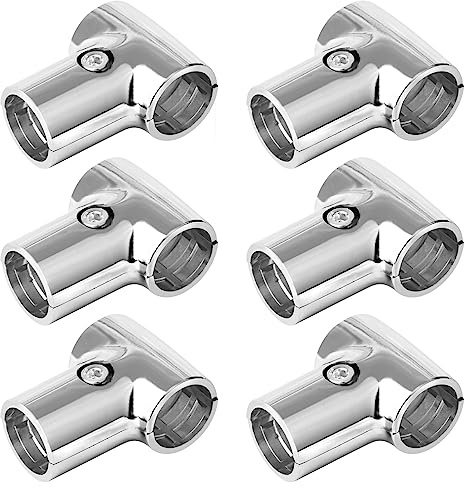 eoere 6 set di 3,2 x 3,2 cm O.D. telaio tubolare rotondo, raccordo per tubi strutturali a T riduttore morsetto connettore per tubi a T, lega di alluminio