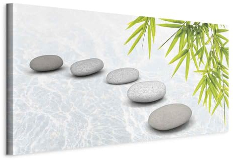 murando - Akustikbild Steine Bambus, 80x40 cm, 1-teilig, Schallschutz, Büro | Verbessert Raumakustik, reduziert Hall, ideal fürs Büro oder Wohnzimmer, hochwertige Verarbeitung, schnelle Montage, stilvoll