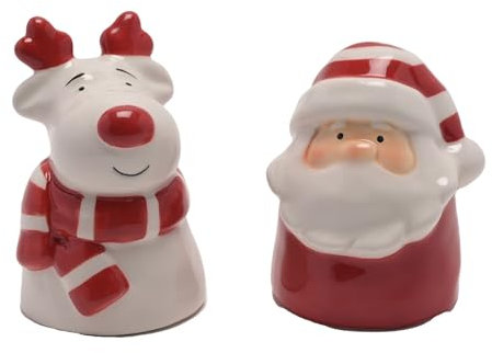 Christmas Salt and Pepper Set Novelty Cruet Set - Santa and Reindeer