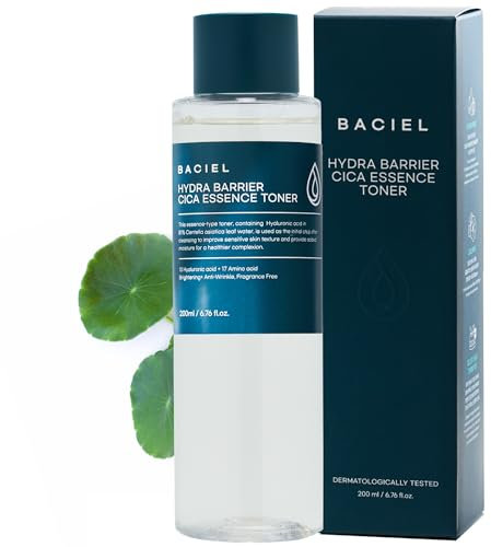 BACIEL Tonico Essenza Viso CICA 200ml – 81% Centella Asiatica + Acido Ialuronico & Niacinamide – Idratante, Lenitivo, Illuminante – Skincare Coreana per Pelle Sensibile e Reattiva – Senza Profumo