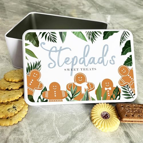 Gingerbread Step Dad's Sweet Treats Personalised Gift Cookies Treats Biscuit Tin Personalised Gift | Custom Gift | Personalized Tin | Cake, Biscuit & Treat Tins | Gift For Her | Gift For Him