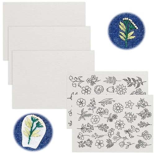 ANFUXT Wasserlöslicher Stabilisator Stickvorlagen Stickvlies Stickaufkleber Stickvorlagen Wasserlöslich Stabilisatoren zum Handnähen Für Stoff, Stickerei, Stichübung, Stickstabilisatoren (A)