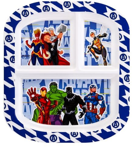Zawadi Global Avengers Assiette divisée en 3 sections pour petit déjeuner et enfant