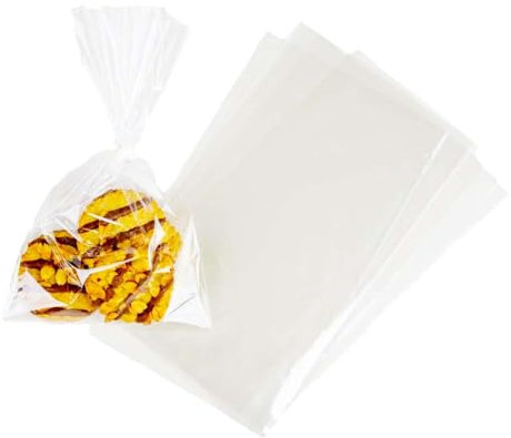 100 Beutel für Süßigkeiten, Kekse, Schokolade, transparent, aus Zellophan, Größe 15 x 30 cm