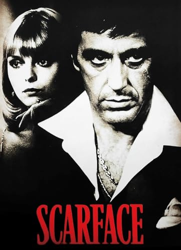 KUSTOM ART Poster Decorativo da Parete Serie Locandine Film Celebri Scarface con Al Pacino Stampa Artistica su Carta Patinata 40x30 cm Senza Cornice