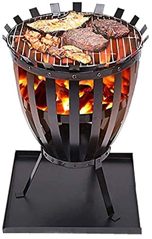 NOALED Feuerstelle für draußen, Außenfeuer, großes Lagerfeuer, Holzofen, Terrassenkohlegrill, Feuerstelle für Außengrill, Holzkohlegrill ohne Rauch, mit Funkenschutz