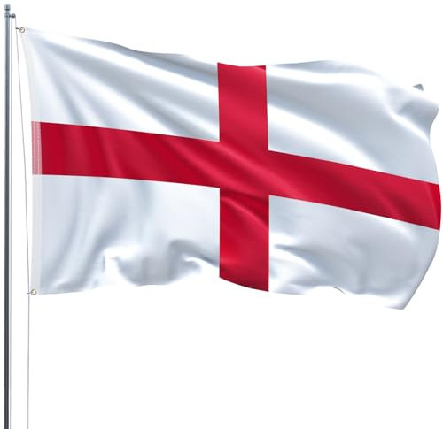sesameless Large England Flag 8ft x 5ft St Georges Cross England Football Rugby Big Flag Decor Wall Banner Indoor Outdoor with Eyelets