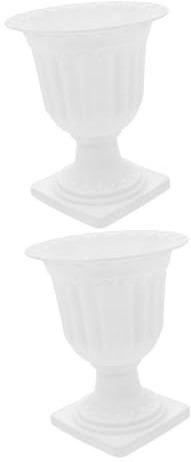 KITANDOVE 2St Blumentopf Tür Riser-Ständer Pflanzgefäße für Pflanzen Blumenvase auf Sockel Vintage deko blumenständer Anlage Hochzeitspflanzer kreative Blumentöpfe Veranda Plastik Weiß