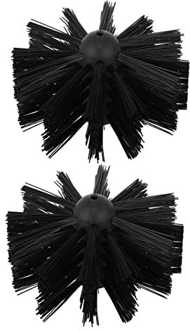 MOLUCKFU 2pcs Fireplace Chimney Brush Dryer Vent Cleaning Brush Head Hot Air Duct Replacement No Scratch
