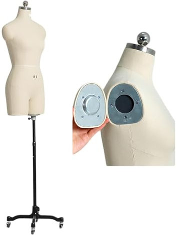 WYRMB Weibliche Schneiderpuppen Zum Nähen, Nähpuppe Mit Armen, Übergrößen-Schneiderpuppen-Torsoständer Auf Rädern Zum Nähen Von Kleidung, Schneiderpuppe, Schöne Szene, Weiß-X