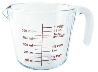 Taza graduada de vidrio templado de 500 ml de grosor, taza medidora de leche caliente para el hogar, taza medidora graduada