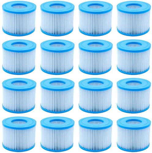 DASARYA Filtro tipo VI per filtri Coleman Saluspa per vasca idromassaggio, accessori per piscine Best Way 6, piccole parti di ricambio gonfiabili Lay-Z Spa, confezione da 16