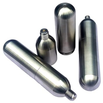 LZZYFPX Nachfüllbare 45g Co2-Kartusche aus Edelstahl for aufblasbare Rettungsweste im Freien, Rafting, Wassersport, Airbag-Zubehör(3-8 Adapter)