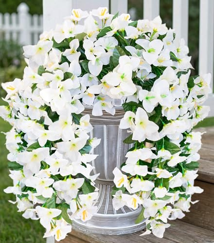 2 Flores Artificiales Colgantes de buganvillas para Exteriores, Color | Flores falsas, vides de buganvillas de seda, realistas, resistentes a los rayos UV, flores sintéticas para macetas al aire