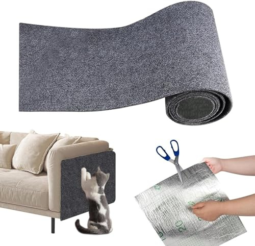 Sisal-Katzenkratzmatte, Große Katzenkratzmatte (schwarz, 40 X 100 Cm), Rutschfeste Katzenkrallenmatte, Kratzbrettunterlage, Natürlicher Sisal-Kratzteppich, Gewebte Matte, Möbelschutz(Grau,16*40in)