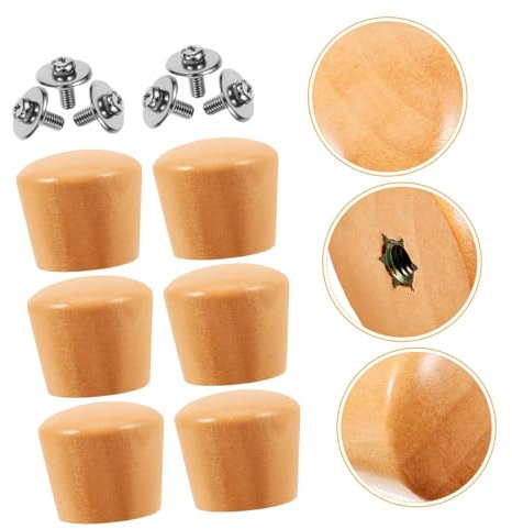 Alipis 6 Pièces Couvercle en pot couvercle de batterie de cuisine couvercle pour casserole Couvercle de casserole en lait Bouton de couvercle de casserole accessoires de cuisine Bois