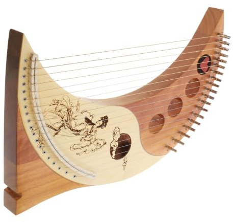 TOYANDONA Leierharfe 19-saitig mit Abgerundeten Kanten Tragbares Saiteninstrument für Musikliebhaber und Anfänger Zufällige Farbe