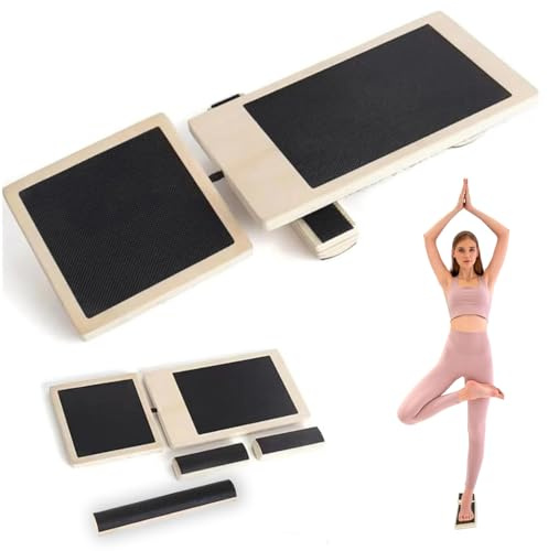 Planche d'Équilibre, Entraîneur de Cheville En Bois, Balance Board Unijambiste, Entraîneur Des Pieds, Pour l'Étirement de La Cheville, l'Entraînement à La Stabilité, La Correction de La Posture