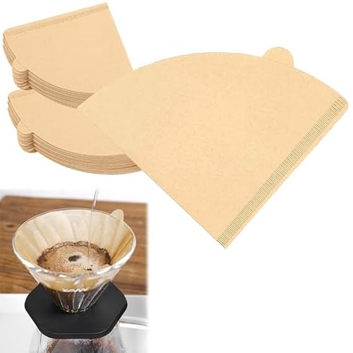 KOZOY Unbleached Disposable Coffee Filter Papers Size 02, 100Pcs Natural Eco-Friendly Filter Paper Compatible with Dripper Coffee Makers 1-4 Cup Coffee Makers for Pure Taste
