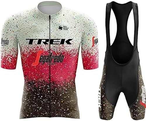 Fenovel Fahrradbekleidung Herren Set Rennrad Anzug Kurzarm Radsport-bekleidung + Profi-radhose 19D Gepolstert mit Träger