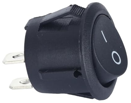 10 pièces interrupteur à bascule en plastique marche-arrêt 2 positions KCD1 20MM interrupteur à bascule à bascule de forme ronde avec borne à 2 broches(QRB1)
