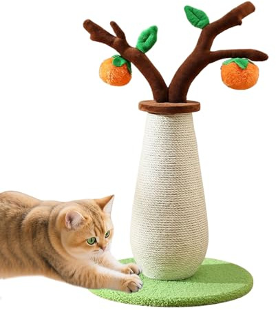 Cat-Gratta Post - Giocattolo di design albero di Cachi da 22 pollici | Torre di Attività Gatti Interni per arricchimento Comportamento, Stress, Arrampicata, è