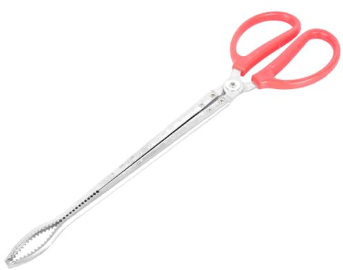 iplusmile Stainless Steel 52cm Snake Grabber Tongs with Curved Tip for Reptile Feeding and Handling, Multi-use Long Handle Clamp for Lizards, Turtles, and Crawling Pets