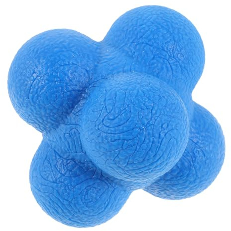Beavorty Pelota de Reflejos Hexagonal de Silicona Azul 7,6 Cm para Entrenamiento de Agilidad y Coordinación Ojo-Mano, Balón de Entrenamiento Deportivo Portátil para Béisbol, Sóftbol y