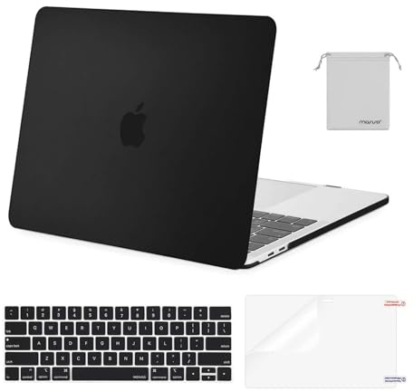 MOSISO Compatible with MacBook Pro 13 inch Case M2 2026 2025 2024 2023 2022-2016 A2338 M1 A2251 A2289 A2159 A1989 A1708 A1706, Plastic Hard Shell&Keyboard Cover&Screen Film&Storage Bag, Black