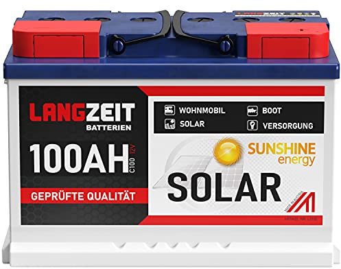 LANGZEIT 100Ah 12V Solarbatterie Boot Marine Wohnmobil Solar Batterie 80Ah