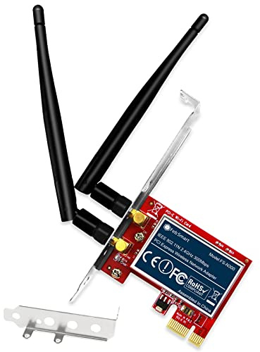 FebSmart Wireless N 2.4GHz 300Mbps PCIE Wireless Network Adapter for Windows 11, 10, 8.1, 8, 7, XP (32/64bit), Windows Server and Linux PCs, PCIE WiFi Card, PCIE WiFi Adapter (FS-N300)
