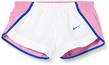 Nike G Nk Dry Sprinter Short Sport Shorts, Niñas, White/Magic Flamingo/Hyper Blue/(Hyper Blue) (c/o), S