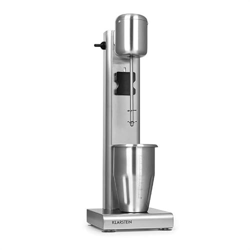 Klarstein Kraftpaket Pro Drink Mixer, 80 W, 1 Litre, 2 Speeds, 20000 RPM, Stainless Steel Mixing Cup, Milk & Protein Shakes, Drink Mixer, Cocktail, Bar Gastro, Professional, Silver