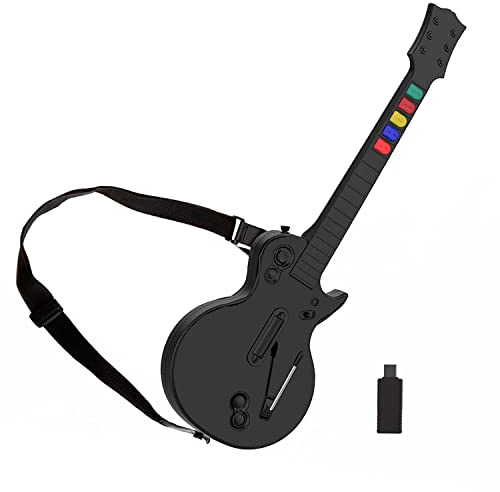 DOYO Guitar Hero, Drahtlose Verbindungstechnologie, Gitarren-Spiel, Gitarren Controller, Kompatibilität mit PC & PS3, Vielseitige Spielmodi, 48,7 x 31 x 10,9 cm, 5 Tasten Schwarz