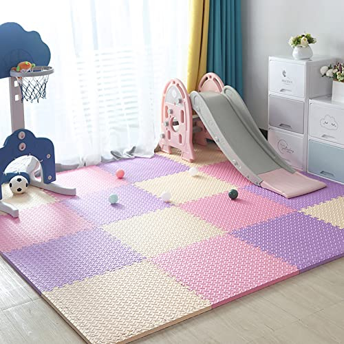 JYHCD Bunte Schaum Spielmatte Mit Rand, 60X60cm Puzzle Bodenmatte- 2Cm Dick Spieleteppich Baby Puzzlematte Fitness Yogamatten Krabbelteppich Für Home Spielzimmer Dekor,X,8Pcs