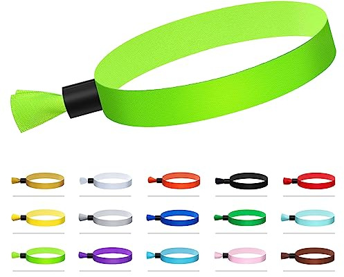 Comflora 100 Pcs Cloth Event Wristband, Disposable Wristbands for Events, Colored Wristbands Events,for Lightweight Concert,Club Entrance Wrist Strap Party Wristband Event (Color : Green2)