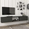 [en.casa] Mobile TV da Parete 180 x 31 x 29,5 cm Mensola Porta TV con 3 Scomparti 2 Vani con Ante a Ribalta Armadietto Pensile da Soggiorno Camera da Letto - Antracite
