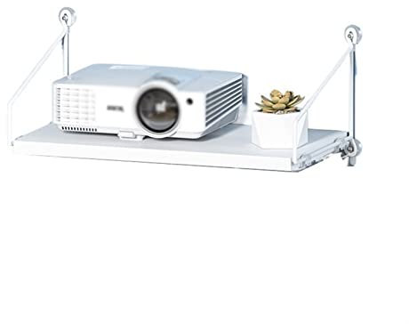 Projector Wall Mount Projector Rack Wall-mounted Punch-free Projector Stand Bedroom Living Room Bedside Wall Tray Heavy-duty Projector Shelf Projector Hanger (Color : Grey)