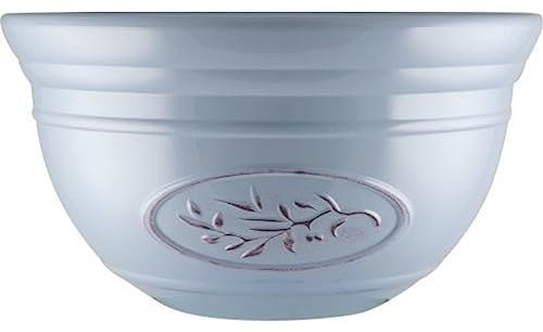 AKKIN Garden Supplies Decorative High Qaulity Round Plastic Olive Bowl Planter Plant Pot Light Blue - 30cm (D) 18cm (H) 6 Litre Volume - Indoor or Outdoor Use