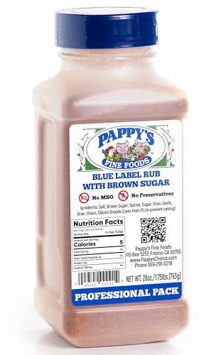 New Pappy's Blue Label Rub With Brown Sugar. Perfect for bbq and smoked brisket, steak, beef, chicken, fajita, seafood, veggies, rotisserie, fried, roast pulled and slow cooked meats and more - A NEW twist on a 30+ year seasoning recipe.