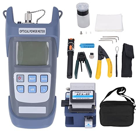 Kit Fibra óptica, Kit De Herramientas De Fibra FTTH Kit De Terminación De Fibra, Kit Herramientas De Fibra óptica Con Medidor De Potencia óptica, Visual Localizador De Fallos, Cortadora Fibra Optica