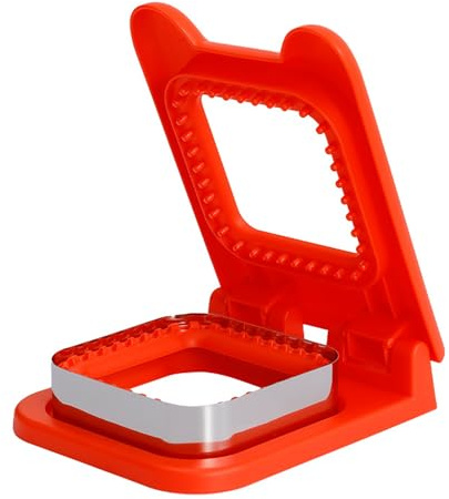 Sandwich Cutters and Sealer,Stainless DIY Sandwich Crimpers,Breakfast and Lunch Bread Sandwich Square Maker for Boys,Girls and Adult (Red)
