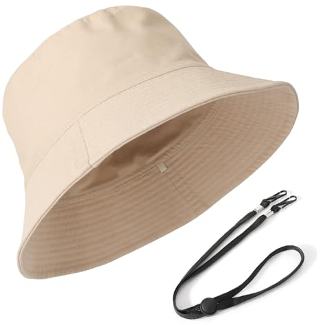 TAGVO XXL Fischerhut für Damen Herren, UPF50+ Reversibel Bucket Hats für Großen Kopf, Beidseitigen UV-Schutz Baumwolle Sonnenhut mit Breiter Krempe
