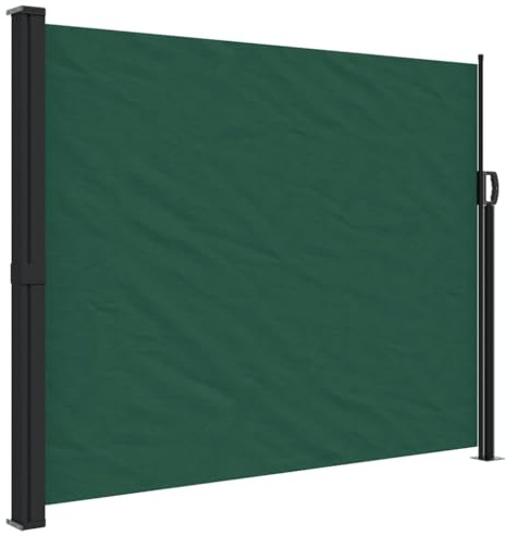 vidaXL Seitenmarkise Ausziehbar Dunkelgrün 160x500 cm