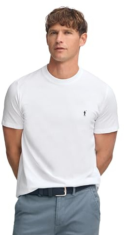 Polo Club Maglietta Basic Bianca Cotone con Logo Ricamato Uomo - T-Shirt for Men