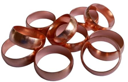 15mm Compression Copper Olives - Pack of 10 | For compatible 15mm compression plumbing joints and pipe fittings