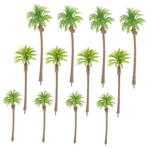 PLAFOPE 12stücke Miniatur Palmen Bäume Modell Für Landschaftsdesign Realistische Kokosnussbaum Dekoration Für Sandtisch Und Mikro-landschaften