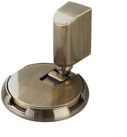Mechanischer Bodentürstopper, Türstopper für Sockelleisten, hochwertige Zinklegierung, winddicht und kollisionssicher, Installationspads (Bronze)