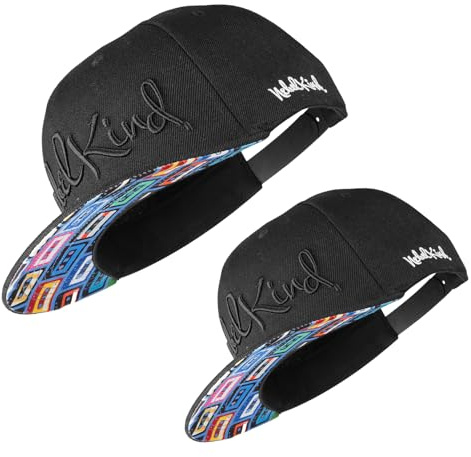 Nebelkind Snapback Cappellino da uomo e donna, nero, taglia unica, regolabile, unisex, di alta qualità, stile streetwear, berretto da baseball con visiera dritta, stile retrò, Taglia unica