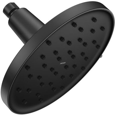 Moen Verso 9-Inch Round Rain Shower Head with Infiniti Dial and Magnetix Docking, Adjustable High-Pressure Rainfall Shower, Matte Black, 220R2BL